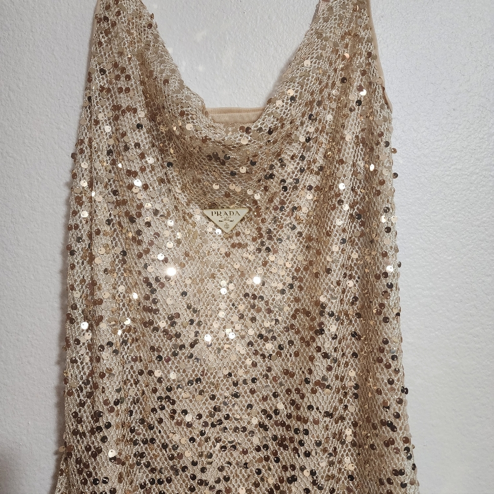 Prada White and Gold Pin